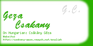 geza csakany business card