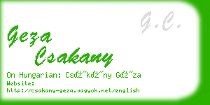 geza csakany business card